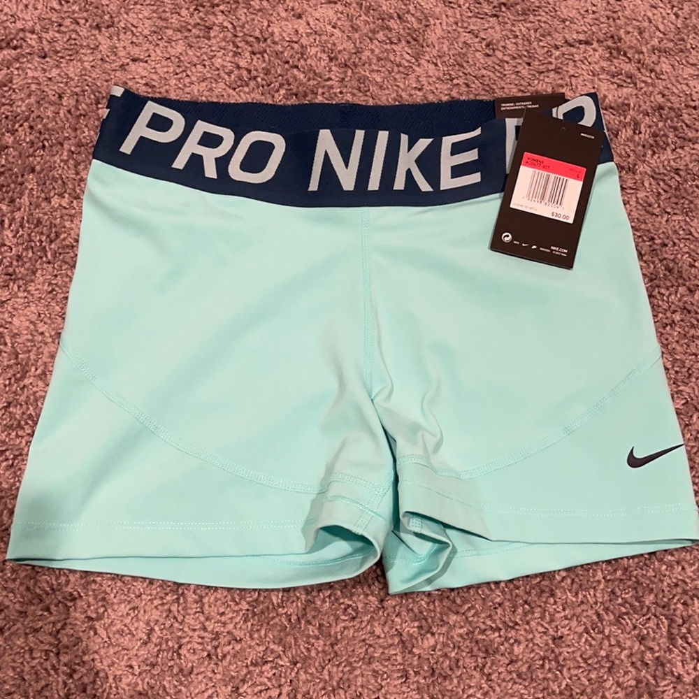 Teal nike pro shorts